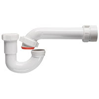 Keeney 400PVCK PVC P-Trap Pipe Kit with Reducing Washer and Adapter, 1-1/2-Inch or 1-1/4-Inch x 1-1/2-Inch, White