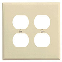 Eaton Wiring Devices PJ82LA Receptacle Wallplate, 4.88 in L, 3.13 in W, Mid, 2 -Gang, Polycarbonate, Light Almond