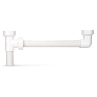 Plumb Pak 125-16QLK Push Fit Double Bowl Sink 16-in End Outlet Waste, White