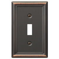 Amerelle Chelsea 149TDB Wallplate, 4-7/8 in L, 3-1/8 in W, 1 -Gang, Steel, Aged Bronze