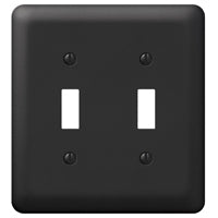 Amerelle Devon 935TTBK Wallplate, 5 in L, 4-5/8 in W, 2 -Gang, Steel, Black