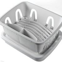 CAMCO 43511 Dish Drainer and Tray, Plastic, White, 11.69 in L, 9-1/2 in W, 4-3/4 in H