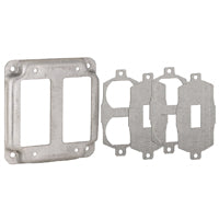 RACO 809U Universal Exposed Work Cover, 0.563 in L, 4-1/8 in W, Square, 2 -Gang, Steel, Gray