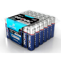 RAYOVAC HIGH ENERGY 815-36PPK Battery, 1.5 V Battery, 750 mAh, AA Battery, Alkaline