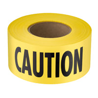 Empire 71-1001 Barricade Tape, 1000 ft L, 3 in W, Plastic Backing, Yellow