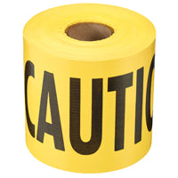 Empire 71-0301 Barricade Tape, 300 ft L, 3 in W, Caution, Yellow Background