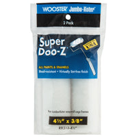 WOOSTER RR313-4 1/2 Paint Roller Cover, 3/8 in Thick Nap, 4-1/2 in L, Woven Fabric Cover, White