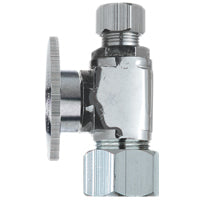 Plumb Pak PP63PCLF 1/4 Turn Straight Shut-Off Valve, 5/8 X 3/8 X Od, Body, Chrome Plated