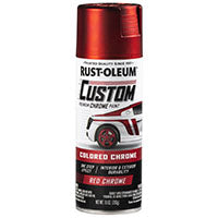Rust-Oleum 340561 Automotive Custom Chrome Spray Paint, 10 oz, Red
