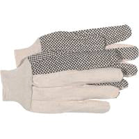 Men's Work Gloves, L, White, Cotton/Polyester by Boss 4011