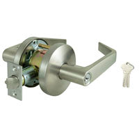 ProSource Classroom Door Lever, 2 Grade, Lever Handle, Keyed Different Key, Stainless Steel, Stainless Steel