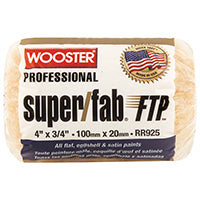 WOOSTER RR925-4 Paint Roller Cover, 3/4 in Thick Nap, 4 in L, Knit Fabric Cover, Lager
