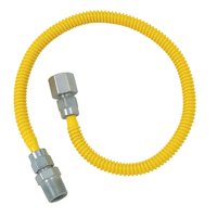 BrassCraft ProCoat Series CSSL54-24 Gas Connector, 1/2 x 1/2 in, Stainless Steel, 24 in L