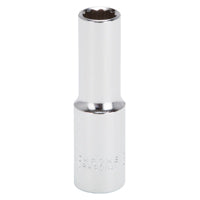 Vulcan MT6528973 Drive Socket, 12 mm Socket, 1/2 in Drive, 12-Point, Chrome Vanadium Steel, Chrome