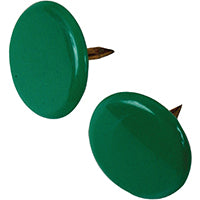 HILLMAN 122675 Thumb Tack, 15/64 in Shank, Steel, Painted, Green, Cap Head, Sharp Point