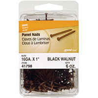 HILLMAN 41798 Panel Nail, 1 in L, Steel, Panel Head, Ring Shank, Walnut, 6 oz