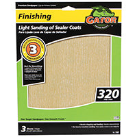 ALI INDUSTRIES 7267 320 25 CT Grit Sand Sheet, 9-Inch x 11-Inch, 3-Pack