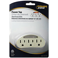 PowerZone ORADL101 Outlet Tap, 125 V, 3 -Outlet, White