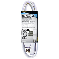 PowerZone Extension Cord, 16 AWG Cable, 6 ft L, 13 A, 125 V, White
