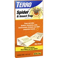 TERRO T3206 Spider and Insect Trap, Solid, Mild, 10 in L Trap, 4 in W Trap, Clear