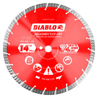 Diablo Diamond Segmented Turbo Masonry Cut-Off Blade for Concrete, Brick and Block - 14" Diameter, 3.2mm Kerf, 5500 Max RPM - DMADST1400