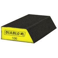 Diablo DFBLANGFIN04G Sanding Sponge, 5 in L, 3 in W, 100 Grit, Fine, Aluminum Oxide Abrasive