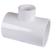 LASCO 402249BC Reducing Pipe Tee, 2 x 1 in, Slip x FIP, PVC, SCH 40 Schedule