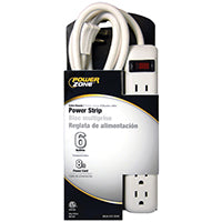 PowerZone OR801115 Power Outlet Strip, Right Angle Plug, 6 -Socket, 15 A, 125 V