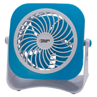 PowerZone Dual Powdered Table Fan, 2 Speeds, Plastic, 4 In W