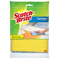 Scotch-Brite Sponge Cloth – 6-Pack (3 Packs of 2 Each), Reusable and Washable, Highly Absorbent, Multi-Purpose Cleaning Cloths