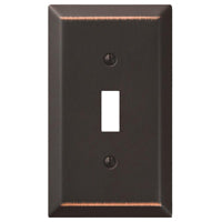 AmerTac 163TDB Wallplate, 4-15/16 in L, 2-7/8 in W, 1 -Gang, Steel, Aged Bronze
