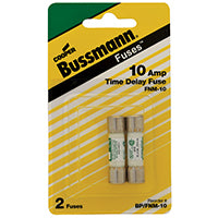 Bussmann BP/FNM-10 Time Delay Fuse, 10 A, 250 V, 200 A, 10 kA Interrupt, Melamine Body
