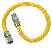 BrassCraft ProCoat Series CSSD54-48 Gas Connector, 1/2 x 1/2 in, Stainless Steel, 48 in L