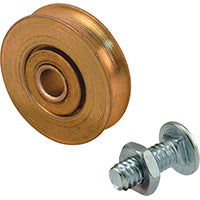 Prime-Line D 1502 Door Roller, 1/4 in ID x 1-1/4 in OD Dia Roller, 5/16 in W Roller, Steel, Tan, 2-Roller
