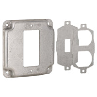 Hubbell-Raco 808U 1/2-Inch Raised Square Cover with Exposed Work 1 GFCI Duplex or Toggle, 4-Inch