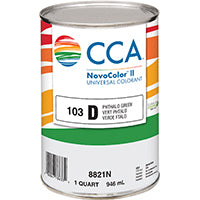 CCA NovoColor II Series 076.008821N.005 Universal Colorant, Phthalo Green, Liquid, 1 qt