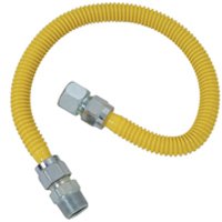 BrassCraft ProCoat Series CSSC21-48 Gas Connector, 3/4 x 3/4 in, Stainless Steel, 48 in L