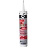 DAP KWIK SEAL ULTRA 18897 Siliconized Sealant, White, 0 to 150 deg F, 10.1 oz Cartridge