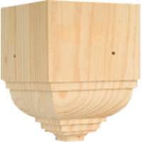 Waddell OCTB52 Crown Corner Block Moulding, Pine, Natural