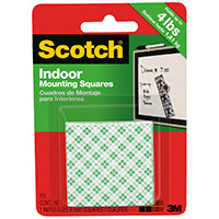 Scotch 111-24 Mounting Square, 1 in L, 1 in W, White