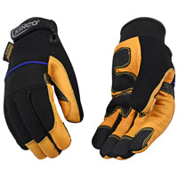 KINCO 102HK-M Men's Lined Grain Goatskin Gloves, Medium, Yellow/Black