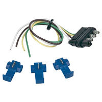 Hopkins Towing Solutions 48105 4 Wire Flat Trailer End Connector with Splice Connectors, white/yellow/gree, 0.2