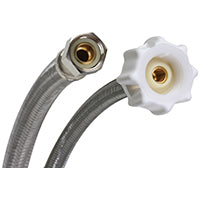 Fluidmaster B1T20CS CLICK SEAL Connector, Braided Stainless Steel - 3/8 Female Compression Thread x 7/8 Female Ballcock Thread, 20-Inch Length
