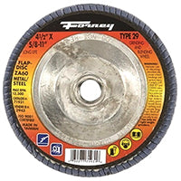 Forney 71931 Flap Disc, Type 29 Blue Zirconia with 5/8-Inch-11 Threaded Arbor, 60-Grit, 4-1/2-Inch