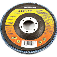 Forney 71987 Flap Disc, Type 29 Blue Zirconia with 7/8-Inch Arbor, 80-Grit, 4-1/2-Inch
