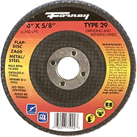 Forney 71992 Flap Disc, Type 29 Blue Zirconia with 5/8-Inch Arbor, 60-Grit, 4-Inch