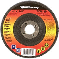 Forney 71993 Flap Disc, Type 29 Blue Zirconia with 5/8-Inch Arbor, 80-Grit, 4-Inch
