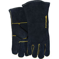 Forney 53425 Black Leather Men's Welding Gloves, Large