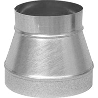 Imperial GV1204 Stove Pipe Reducer, 8 x 7 in, 26 ga Thick Wall, Black, Galvanized