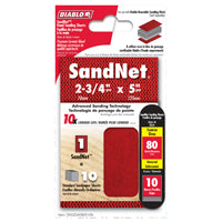 Diablo SandNet DND234080S10N Sanding Sheet, 2-3/4 in L, 80 Grit, Aluminum Oxide Abrasive